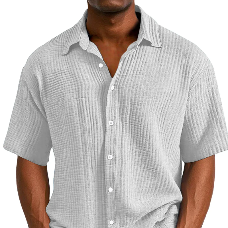 Men's Casual Comfortable Loose Fit Short Sleeve Shirt