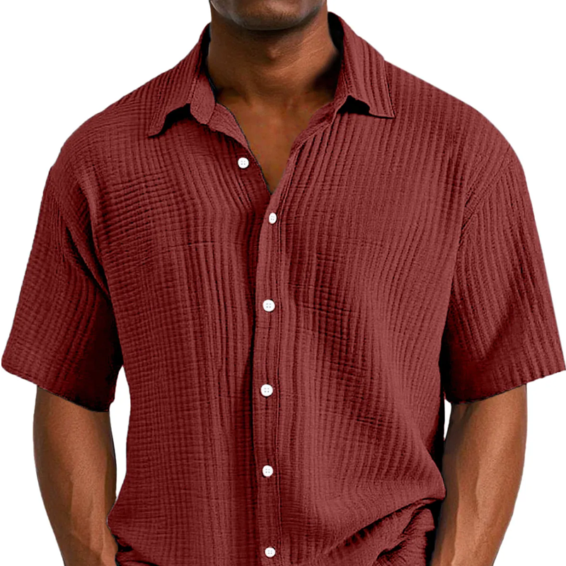 Men's Casual Comfortable Loose Fit Short Sleeve Shirt