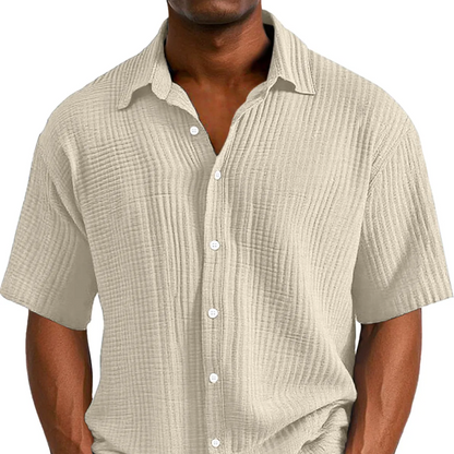 Men's Casual Comfortable Loose Fit Short Sleeve Shirt