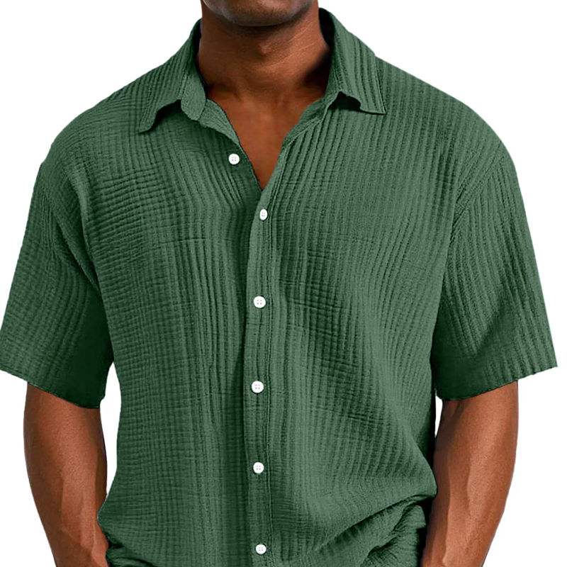 Men's Casual Comfortable Loose Fit Short Sleeve Shirt