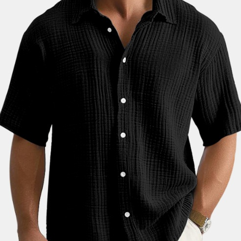 Men's Casual Comfortable Loose Fit Short Sleeve Shirt
