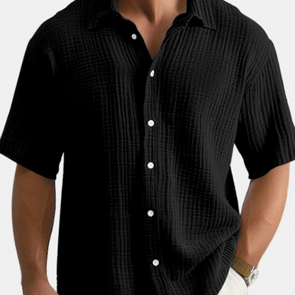 Men's Casual Comfortable Loose Fit Short Sleeve Shirt