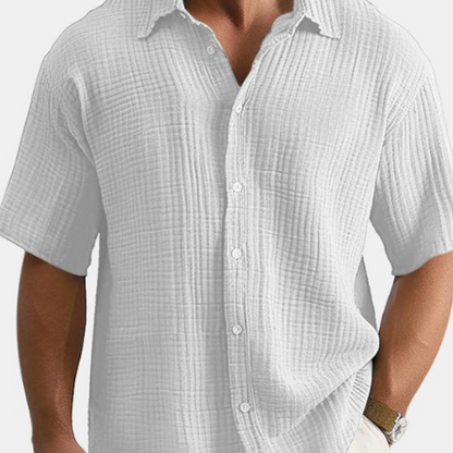 Men's Casual Comfortable Loose Fit Short Sleeve Shirt