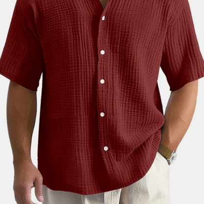 Men's Casual Comfortable Loose Fit Short Sleeve Shirt