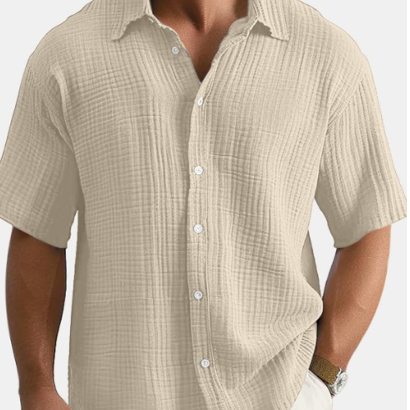 Men's Casual Comfortable Loose Fit Short Sleeve Shirt