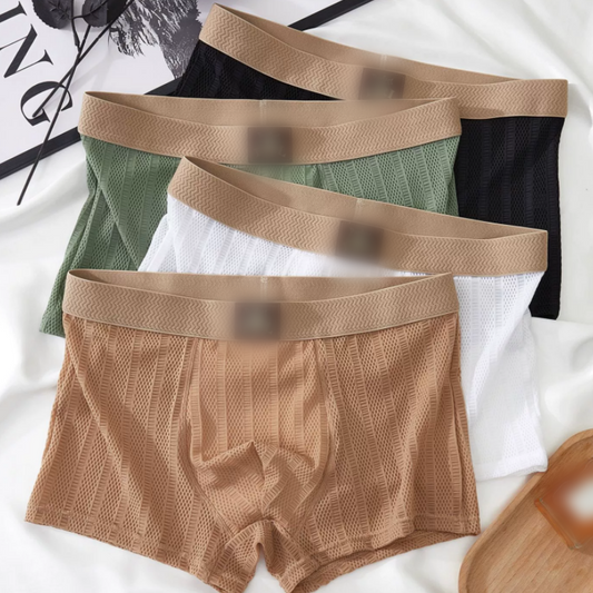 Men's Striped Mesh Breathable Boxer Shorts