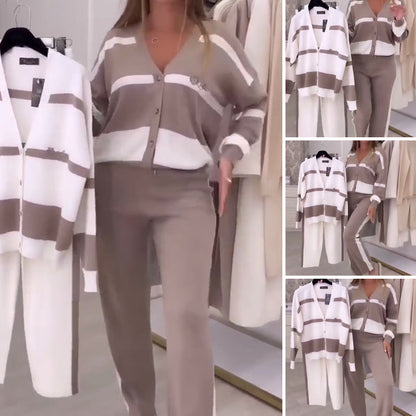 💕Fashionable striped comfortable casual two-piece set for women