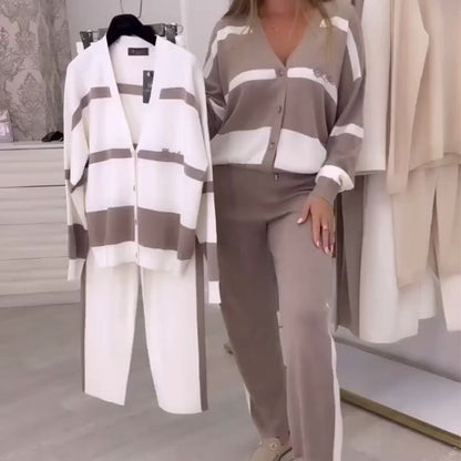 💕Fashionable striped comfortable casual two-piece set for women