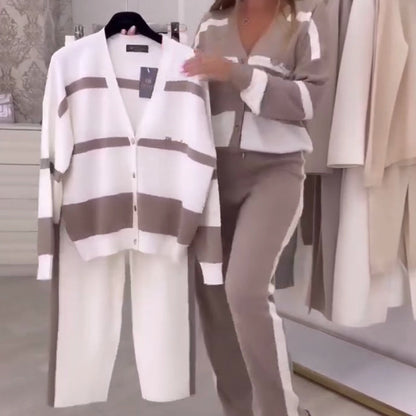 💕Fashionable striped comfortable casual two-piece set for women