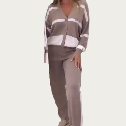 💕Fashionable striped comfortable casual two-piece set for women