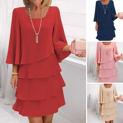 💃LAST DAY SAEL 60% OFF!!✨Women's Tiered Ruffle Dress with Flared Sleeves