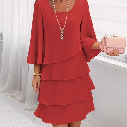 💃LAST DAY SAEL 60% OFF!!✨Women's Tiered Ruffle Dress with Flared Sleeves