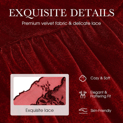 2-Piece Velvet Jumpsuit & Lace Top Set