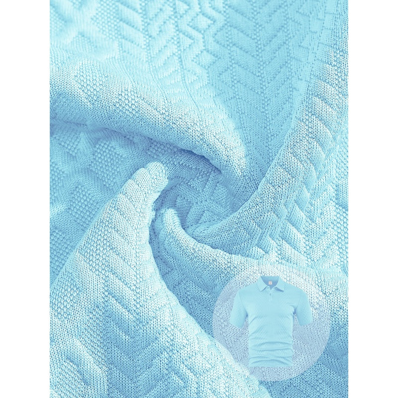 Men’s Diamond Pattern Turn-Down Collar Short Sleeve Top & Drawstring Shorts 2-Piece Set