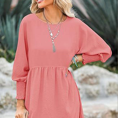 Round Neck Dress with 3/4 Sleeves