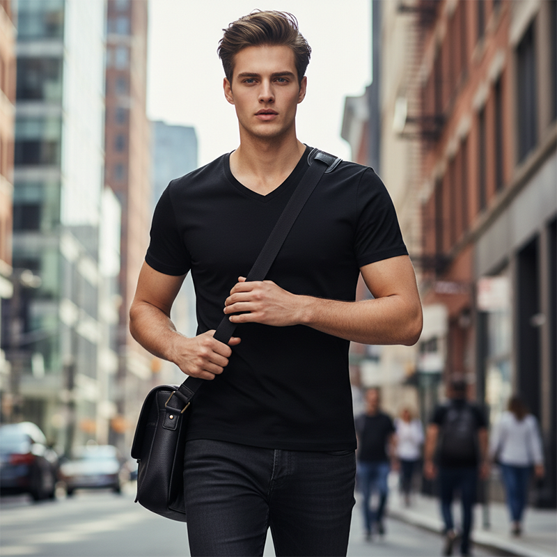 Classic V-Neck Cotton Short Sleeve T-Shirt