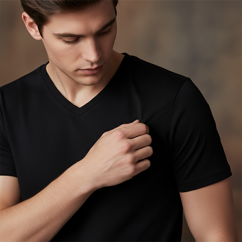 Classic V-Neck Cotton Short Sleeve T-Shirt