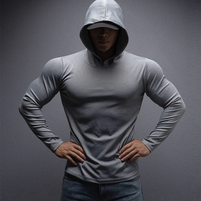 💪 Men’s Stretch-Fit Long Sleeve Fitness Hoodie – Comfortable, Breathable & Perfect for Workouts ⚡🏋️‍♂️