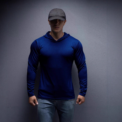 💪 Men’s Stretch-Fit Long Sleeve Fitness Hoodie – Comfortable, Breathable & Perfect for Workouts ⚡🏋️‍♂️
