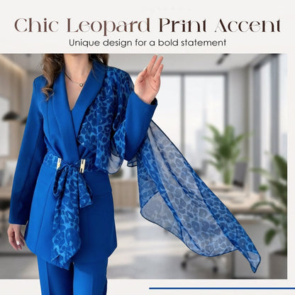 Women's Leopard Accent Blazer & Pants Set【FREE SHIPPING】