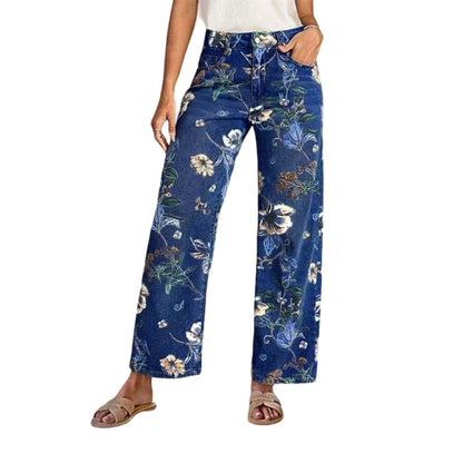 Women's Floral Print Straight-Leg Jeans【BUY 2 GET FREE SHIPPING】