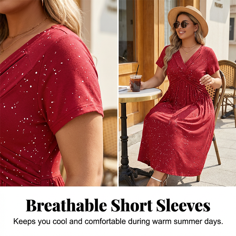 💗Women's Elegant V-Neck Twist Front Dress💗✨Let Your Charm Shine Bright