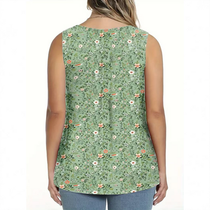 🌸 Women's Printed Button Sleeveless Top – Chic Print, Breathable & Lightweight ✨