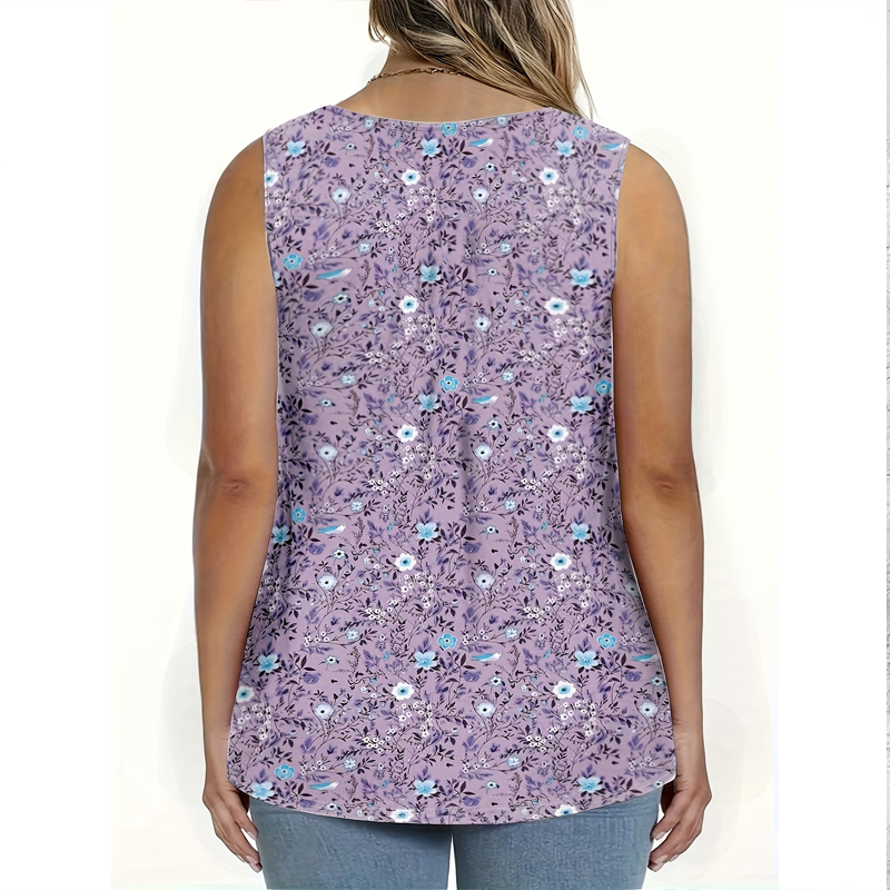 🌸 Women's Printed Button Sleeveless Top – Chic Print, Breathable & Lightweight ✨