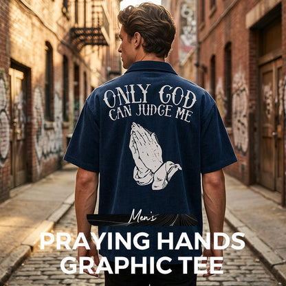 👕50% OFF!🙏Men's Praying Hands Graphic Tee – Cotton, Casual, Symbolic, Versatile ✨