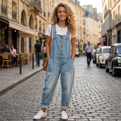 🔥New Arrivals & Special Offers-Women's Casual Baggy Denim Overalls with Pockets