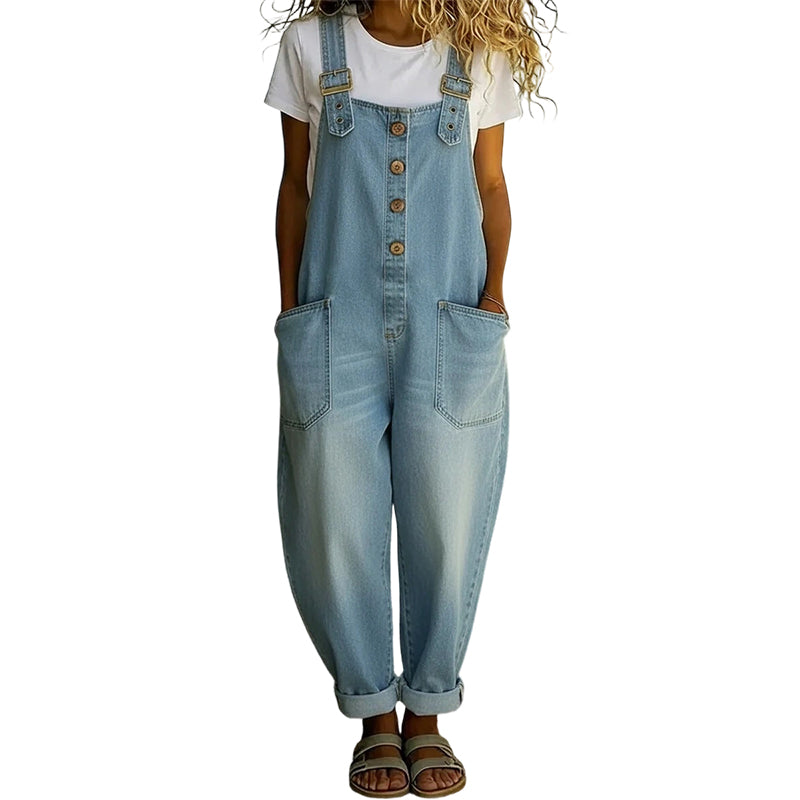 🔥New Arrivals & Special Offers-Women's Casual Baggy Denim Overalls with Pockets