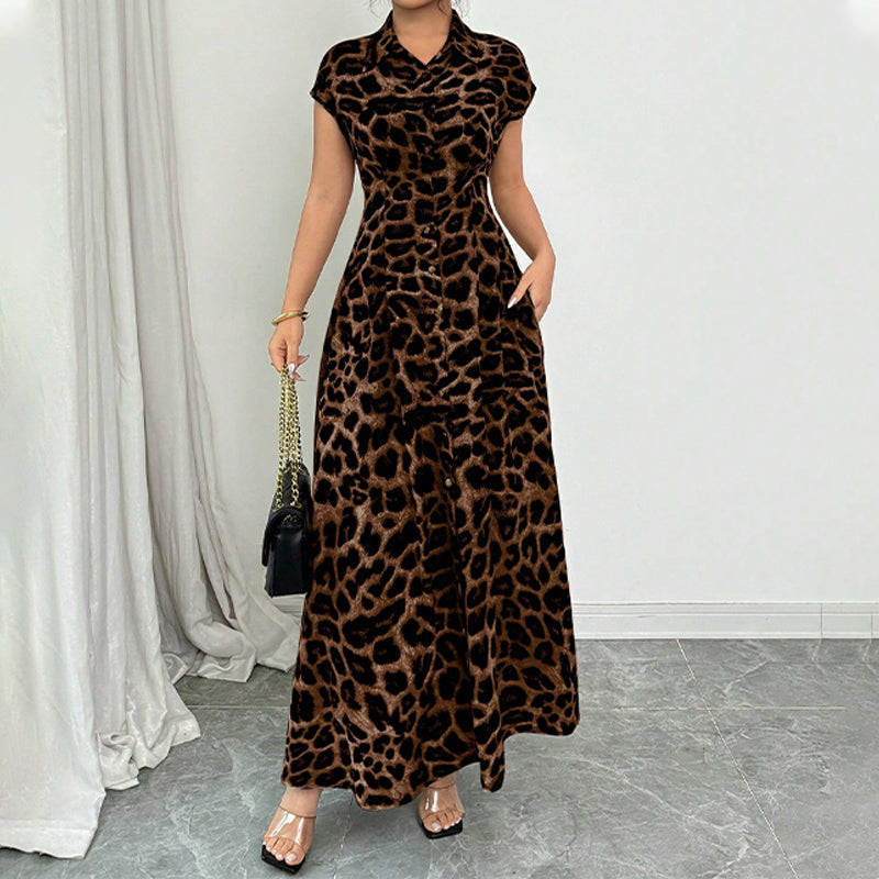 👗 50% OFF NOW! 🐆 Women's Elegant Leopard Print Lapel Dress – Chic, Flattering & Bold Statement Style 🥂