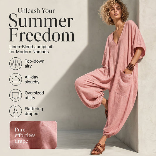 🔥New Arrivals & Best Sellers-Women's Summer Loose V-Neck Jumpsuit