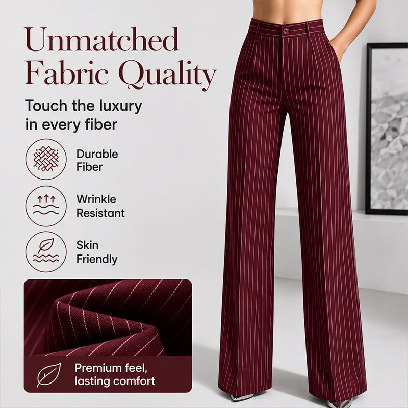 👖New Arrivals - Striped Wide-Leg Trousers with High-Waist – Flattering Silhouette & All-Day Comfort for Any Occasion