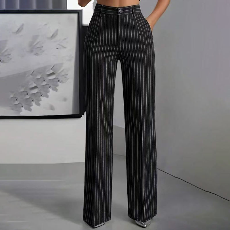 👖New Arrivals - Striped Wide-Leg Trousers with High-Waist – Flattering Silhouette & All-Day Comfort for Any Occasion