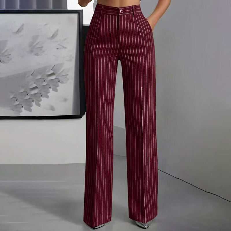 👖New Arrivals - Striped Wide-Leg Trousers with High-Waist – Flattering Silhouette & All-Day Comfort for Any Occasion
