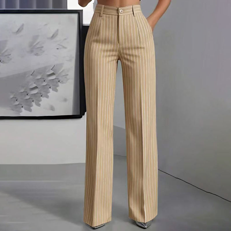 👖New Arrivals - Striped Wide-Leg Trousers with High-Waist – Flattering Silhouette & All-Day Comfort for Any Occasion