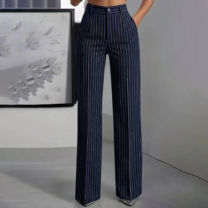 👖New Arrivals - Striped Wide-Leg Trousers with High-Waist – Flattering Silhouette & All-Day Comfort for Any Occasion