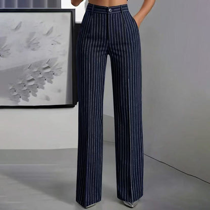 👖New Arrivals - Striped Wide-Leg Trousers with High-Waist – Flattering Silhouette & All-Day Comfort for Any Occasion