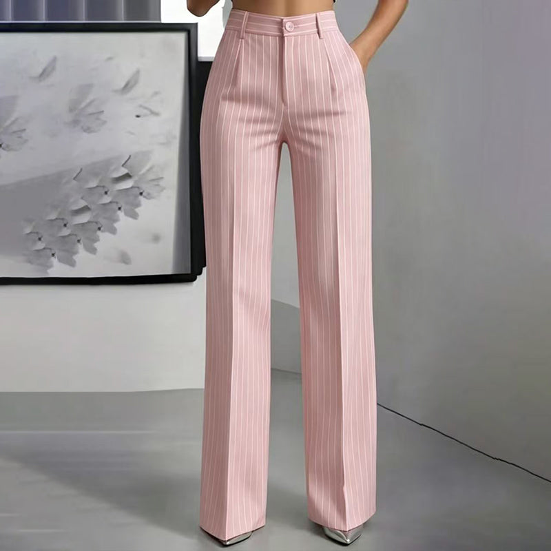 👖New Arrivals - Striped Wide-Leg Trousers with High-Waist – Flattering Silhouette & All-Day Comfort for Any Occasion