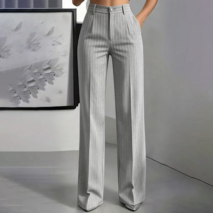 👖New Arrivals - Striped Wide-Leg Trousers with High-Waist – Flattering Silhouette & All-Day Comfort for Any Occasion
