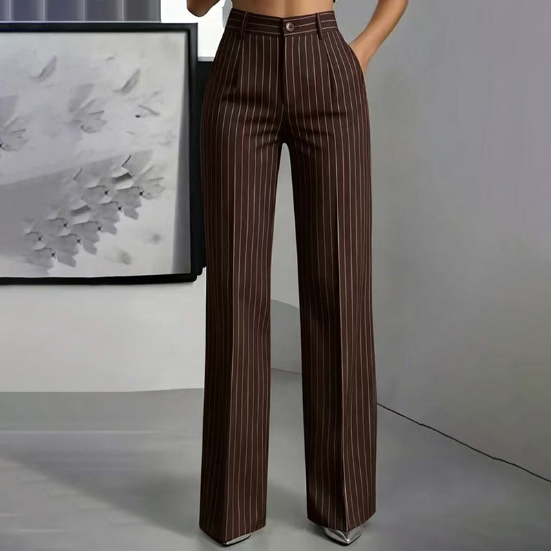 👖New Arrivals - Striped Wide-Leg Trousers with High-Waist – Flattering Silhouette & All-Day Comfort for Any Occasion
