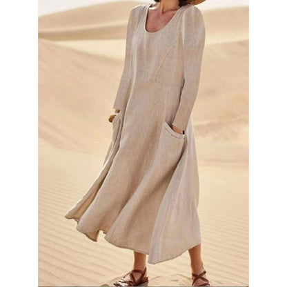 👗 50% OFF NOW! Women's Solid Color Long Sleeve Dress