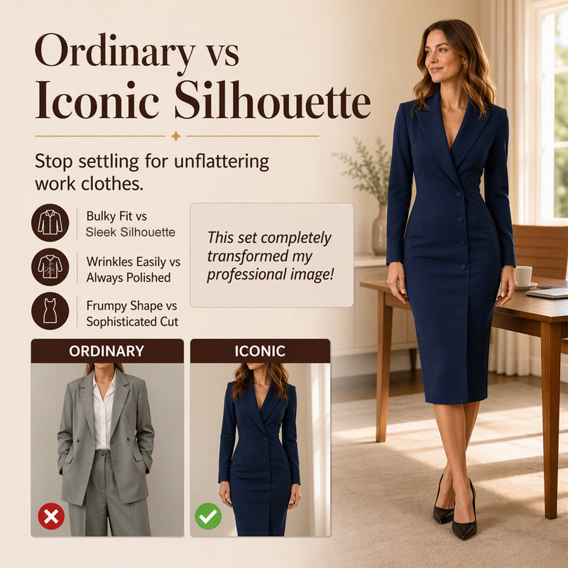 Trending Now⭐👗 Asymmetrical Single-Breasted Blazer Dress – Tailored Silhouette for Effortless Office-to-Evening Style