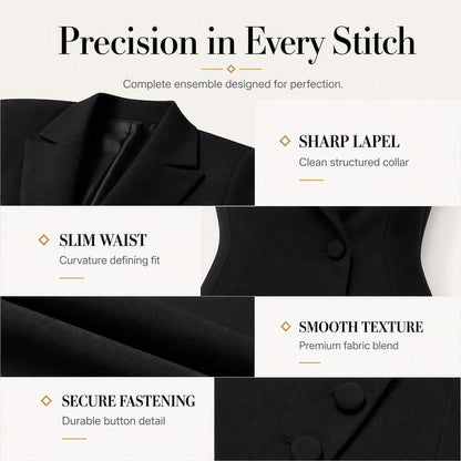 Trending Now⭐👗 Asymmetrical Single-Breasted Blazer Dress – Tailored Silhouette for Effortless Office-to-Evening Style