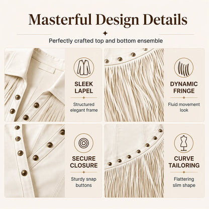 ✨ Flattering Elegance | Women's Fringe-Detail Slim-Fit Long-Sleeve Dress