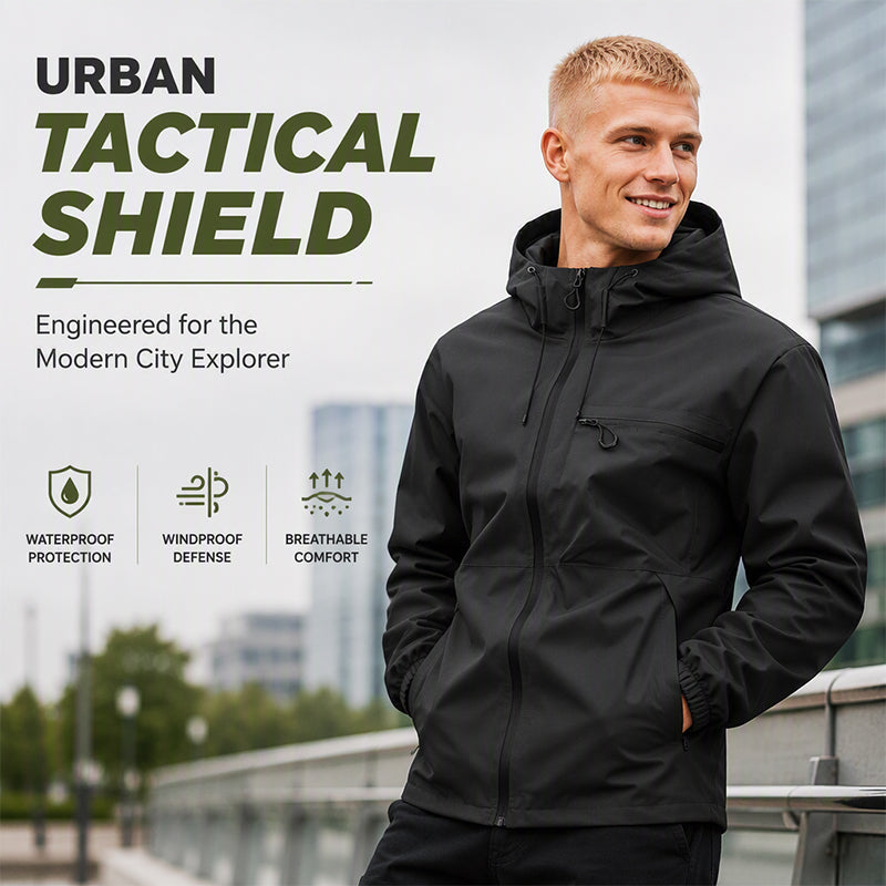 🌧️ All-Weather Utility | Men's Waterproof Oversized Hooded Jacket