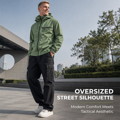 🌧️ All-Weather Utility | Men's Waterproof Oversized Hooded Jacket