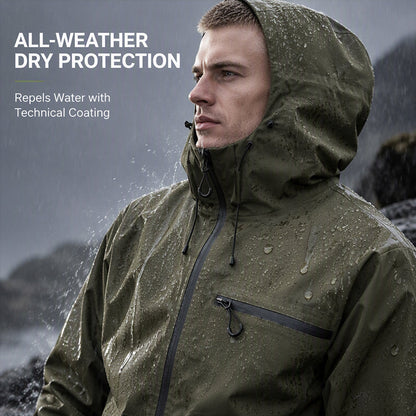 🌧️ All-Weather Utility | Men's Waterproof Oversized Hooded Jacket
