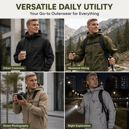 🌧️ All-Weather Utility | Men's Waterproof Oversized Hooded Jacket